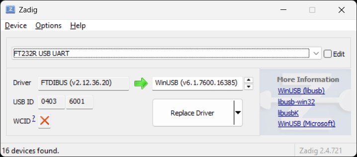 Original FTDIBUS driver