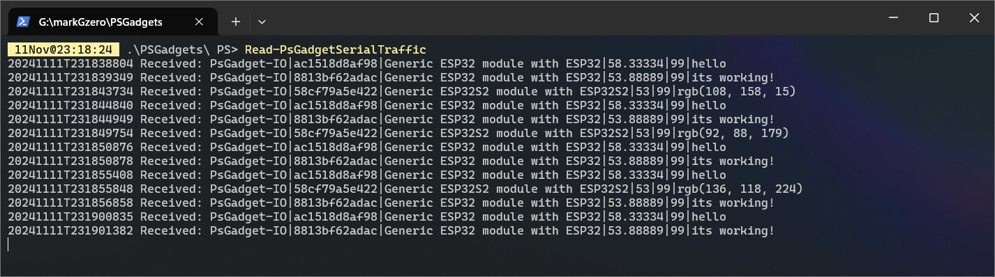 PSGadget Serial example